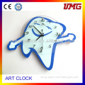 teeth shape clock for dental clinic,cheap blue wall clock